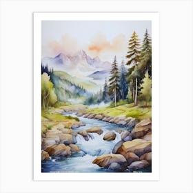 mountain forest landscape.4 Art Print