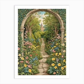 Secret Floral Garden Path Art Print