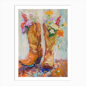 Cowboy Boots And Wildflowers 9 Art Print