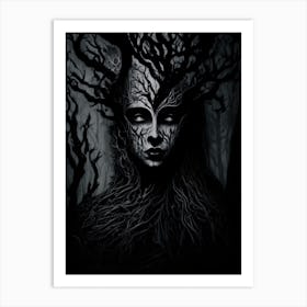 Mystic Tree Woman Potrait Art Print