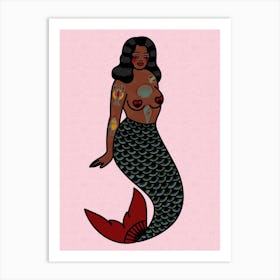 Ruby Mermaid Art Print