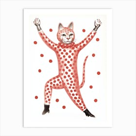 Cat and Dots Art Print