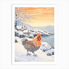 Winter Bird Painting Chicken 5 Art Print