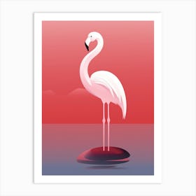 Minimalist Flamingo 3 Illustration Art Print