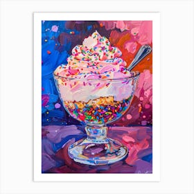 Rainbow Trifle With Sprinkles Mixed Media Painting 2 Art Print
