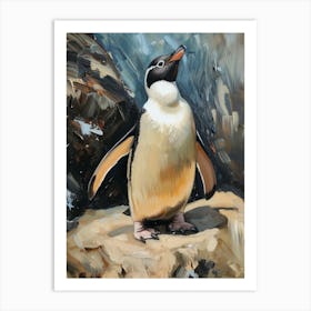 Adlie Penguin Fernandina Island Oil Painting 4 Art Print