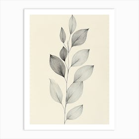 Leaf Line Art Art Print