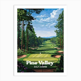 Pine Valley Golf Club New Jersey Travel Art Illustration Art Print