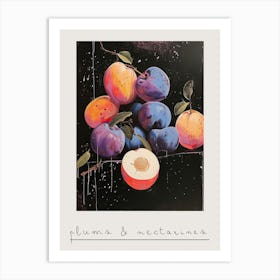 Plums & Nectarines Art Deco Inspired 2 Poster Art Print