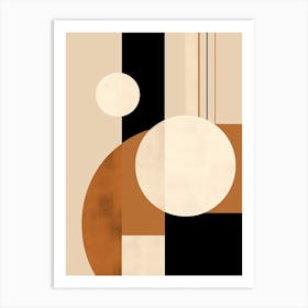 Celestial Ballet: Beige Mid-Century Universe Art Print