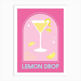 Lemon Drop Martini Cocktail Art Print