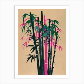 Bamboo Tree Colourful Illustration 2 1 Art Print