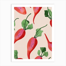 Radish Pattern Illustration 2 Art Print