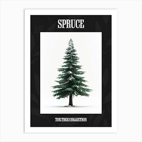 Spruce Tree Pixel Illustration 1 Poster Art Print