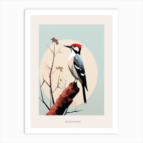 Minimalist Woodpecker 1 Bird Poster Art Print