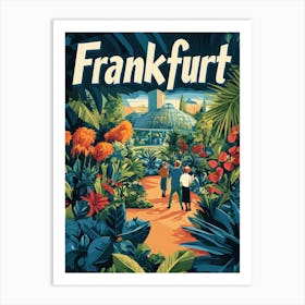 Aihrgdesign A Retro Travel Poster For Frankfurt Featuring The 4dc29345 Bb32 447e 956b Fdb5905a7fcb 2 Art Print