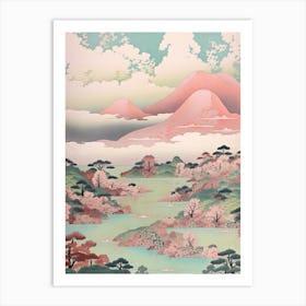Mount Mitake In Tokyo, Japanese Landscape 2 Art Print