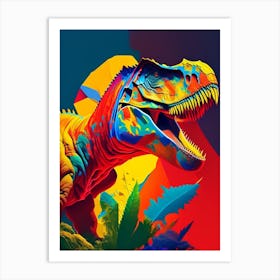 Giganotosaurus 3 Primary Colours Dinosaur Art Print