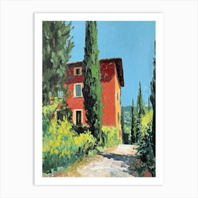 Red House In Tuscany, Italy Art Print