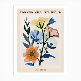 Spring Floral French Poster  Lisianthus 2 Art Print