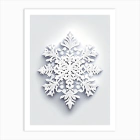 White, Snowflakes, Marker Art 5 Art Print