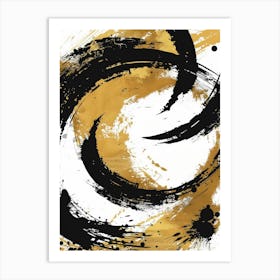 Gold And Black Abstract Painting 45 Art Print