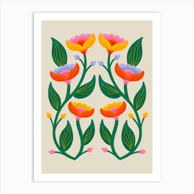 Symmetrical Flowers 2 Art Print