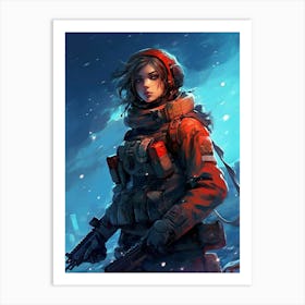 Soldier In The Snow 2 Art Print