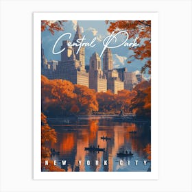 Autumn Serenity: Central Park NYC Fall Poster Art Print