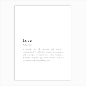 Love Funny Definition Art Print