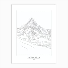 Huascaran Peru Line Drawing 5 Poster Art Print