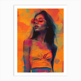 Sexy Girl In Sunglasses Art Print