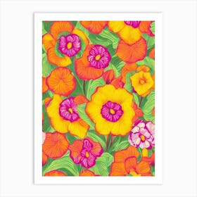 Iris Repeat Retro Flower Art Print