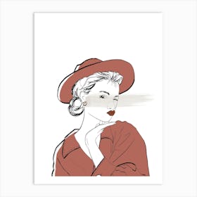 Hat Girl Art Print