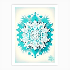 Ice, Snowflakes, Vintage Sketch 2 Art Print