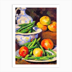 Green Beans 3 Cezanne Style vegetable Art Print