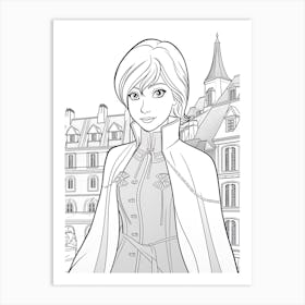 Arendelle (Frozen) Fantasy Inspired Line Art 1 Art Print