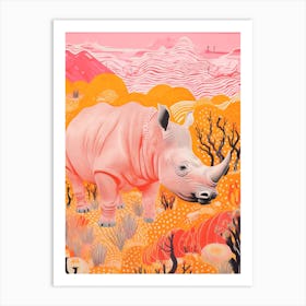 Polka Dot Rhino 1 Art Print