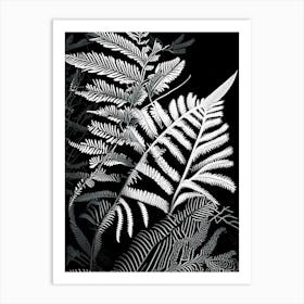 Hay Scented Fern Linocut Art Print