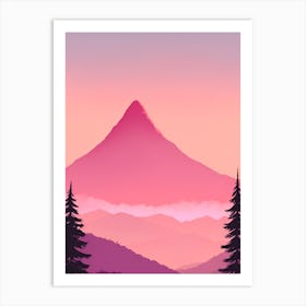 Misty Mountains Vertical Background In Pink Tone 23 Art Print