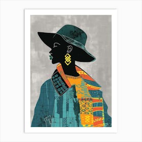 African Woman In Hat 5 Art Print