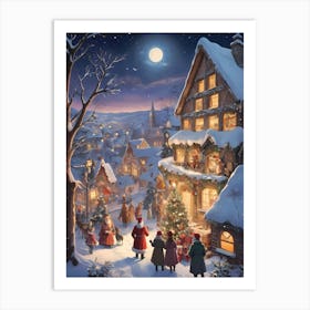 Christmas Village Art Art Print