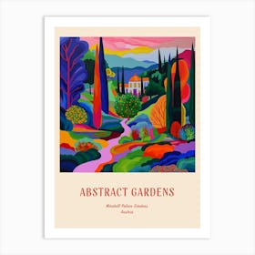 Colourful Gardens Mirabell Palace Gardens Austria 2 Red Poster Art Print