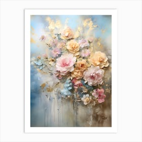 Vintage Pastel Flowers 7 Art Print