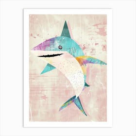 Pattern Geometric Pastel Shark Art Print