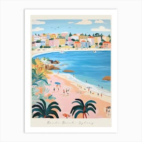 Poster Of Bondi Beach, Sydney, Australia, Matisse And Rousseau Style 4 Art Print