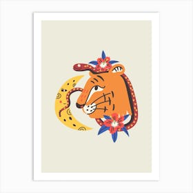 Tiger Snake Face Art Print