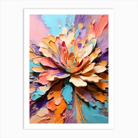 Abstract Lotus Flower Painting Art Print