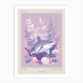 Purple Nurse Shark Illustration 3 Poster Art Print