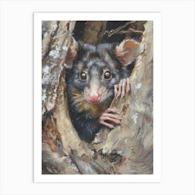 Opossum Pastel Watercolour 1 Póster